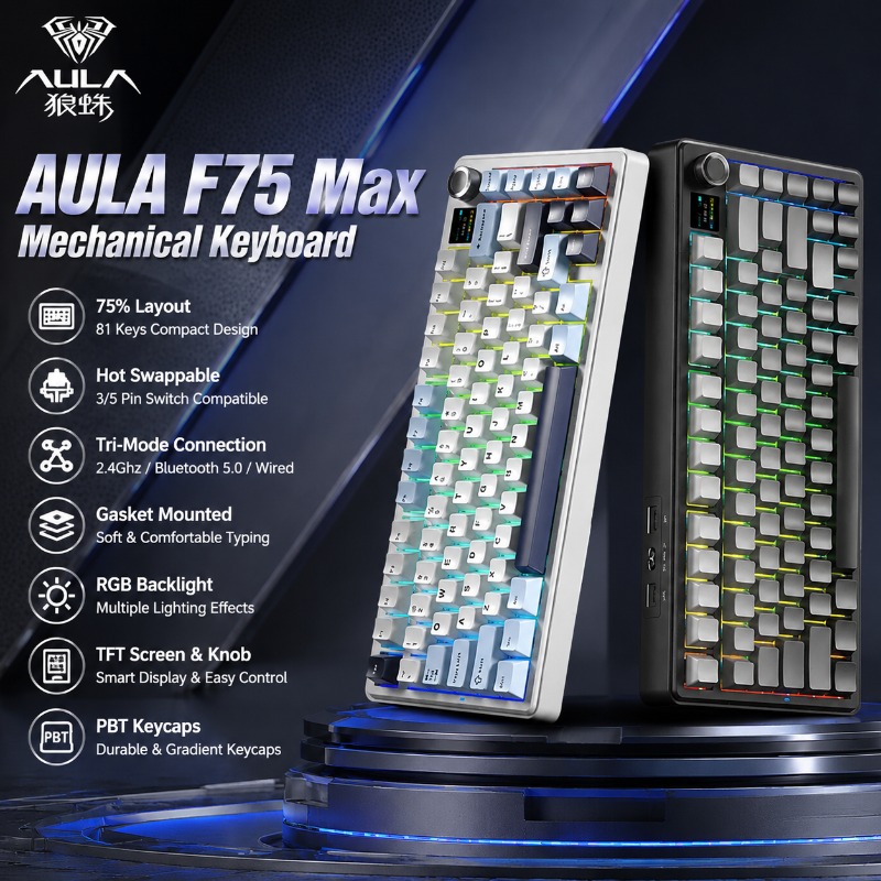 Gaming Keyboard No Rgb - Механическая клавиатура AULA F75 Max, 75%