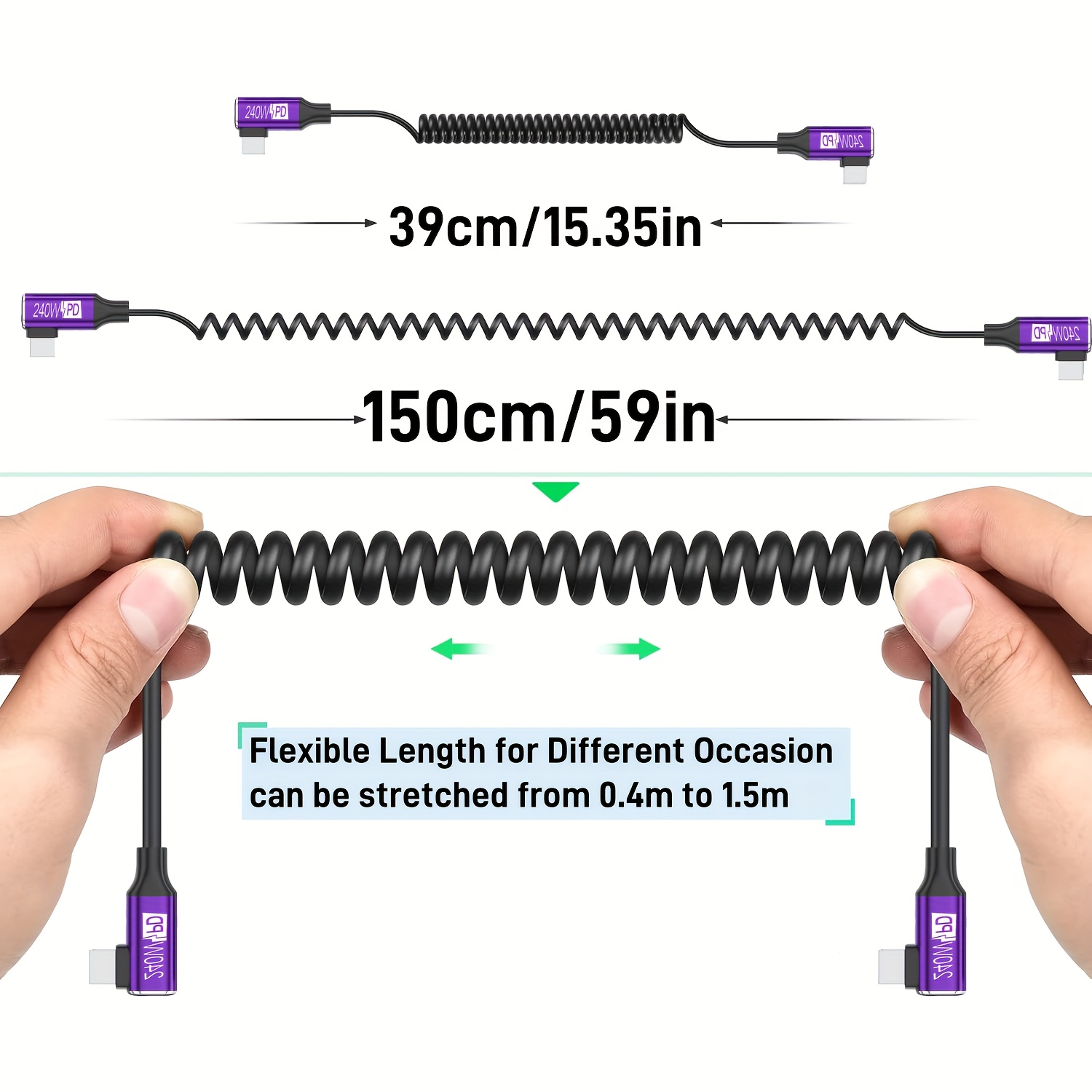 Кабель USB-C 240W PD с пружинн – обзор и цена Coiled Usb Cable