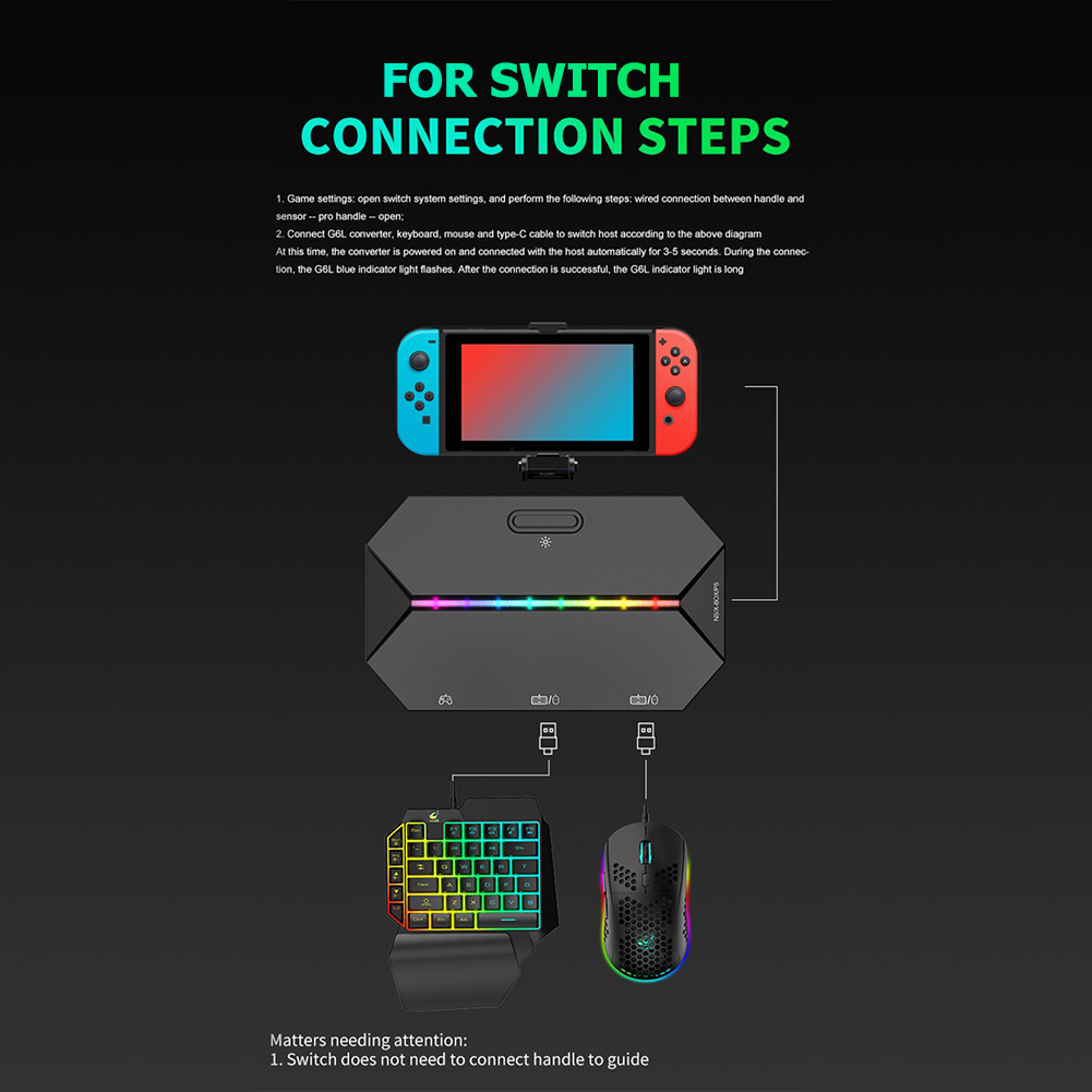 Проводной адаптер-конвертер G6 – обзор и цена Gaming Keyboard And Mouse For Xbox